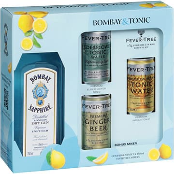 Bombay Sapphire Gin Gift Set with Fever Tree Mixers