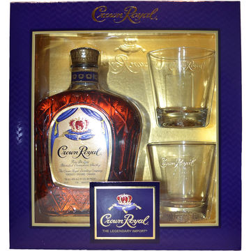 Crown Royal Fine Deluxe Blended Canadian Whiskey Gift Set with 2 Glasses