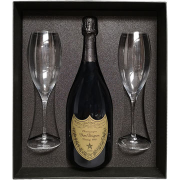 Dom Perignon Brut Gift Set with 2 Flutes Glasses