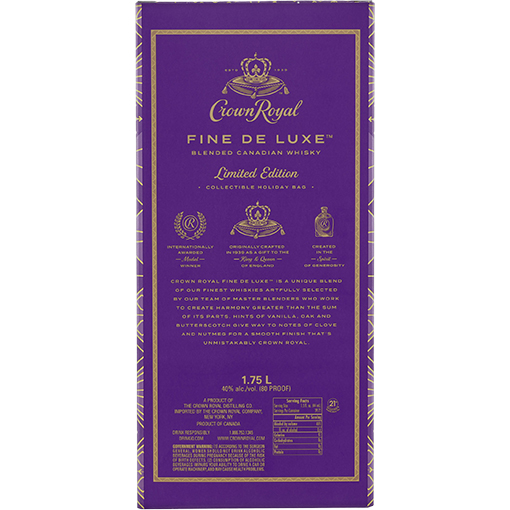 Picture of Crown Royal Fine Deluxe Blended Canadian Whiskey with Holiday Bag