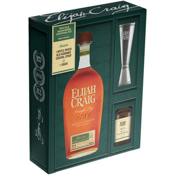 Elijah Craig Straight Rye with Old Fashioned Syrup & Jigger Gift Set