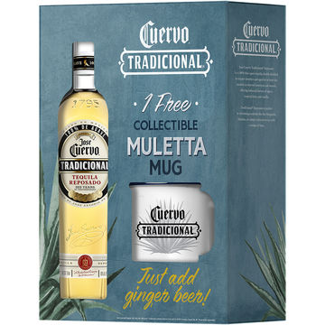 Jose Cuervo Tradicional Reposado Tequila Gift Set with Muletta Mugs