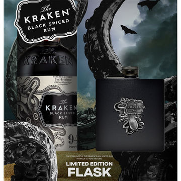 Kraken Black Spiced Rum 94 Proof Gift Set with Flask