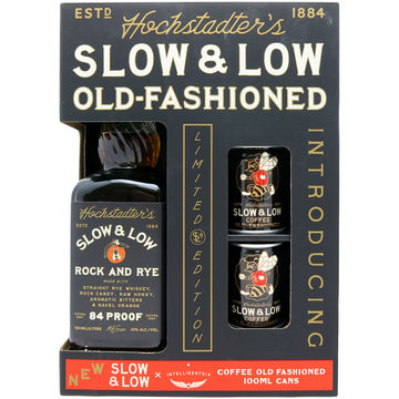Hochstadter's Slow & Low Rock and Rye with 2 Coffee Cans