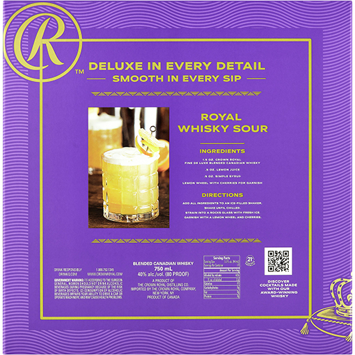 Picture of Crown Royal Fine Deluxe Blended Canadian Whiskey with Flask