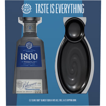 1800 Silver Tequila Gift Set with Dipping Bowl