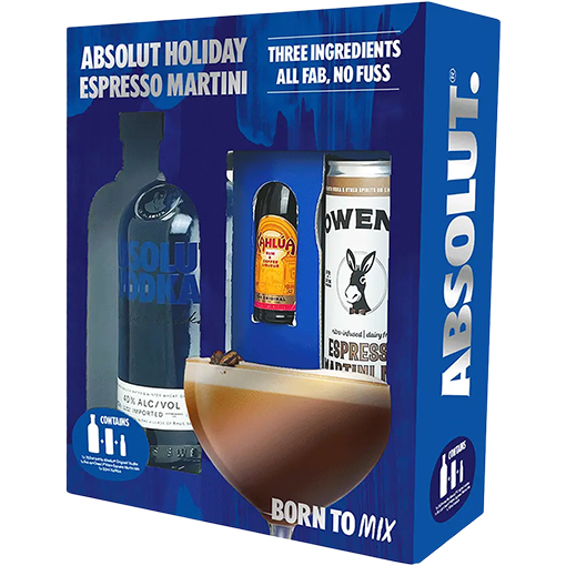 Picture of Absolut Vodka Gift Set with Owen's Espresso Martini Mix & Kahlua