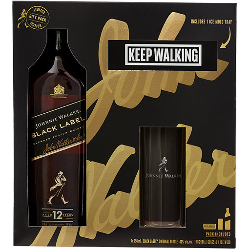 Picture of Johnnie Walker Black Label 12 Year Old Gift Set with Glass and Ice Mold