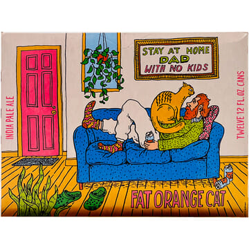 Fat Orange Cat Stay At Home Dad With No Kids