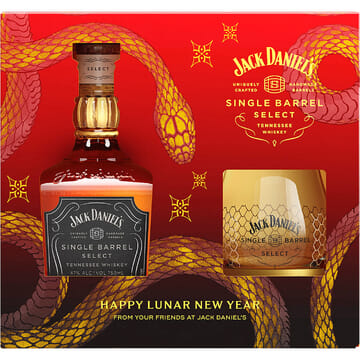 Jack Daniel's Single Barrel Select Whiskey Lunar New Year 2025 with Glass