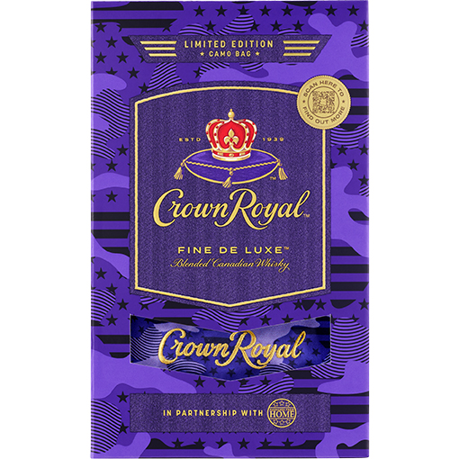 Picture of Crown Royal Fine Deluxe Blended Canadian Whiskey with Purple Camo Bag