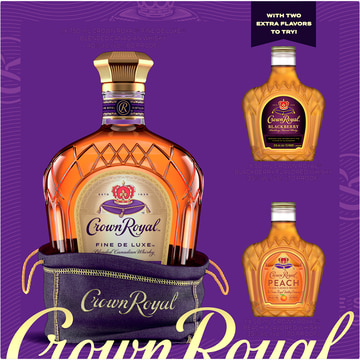 Crown Royal Fine Deluxe Blended Canadian Whiskey with 50ml Peach & Blackberry