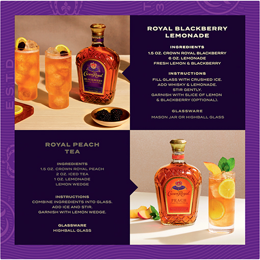 Picture of Crown Royal Fine Deluxe Blended Canadian Whiskey with 50ml Peach & Blackberry