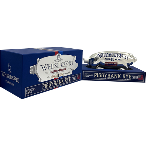 Picture of WhistlePig 10 Year Old Limited Edition PiggyBank Rye, White & Blue