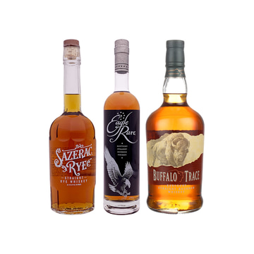 Sazerac Rye Straight Rye, Eagle Rare 10 Year Old & Buffalo Trace Bourbon Bundle