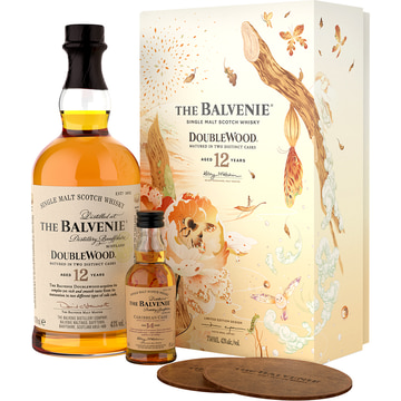 The Balvenie Doublewood 12 Year Old with 14 Year Old 50ml & Coasters